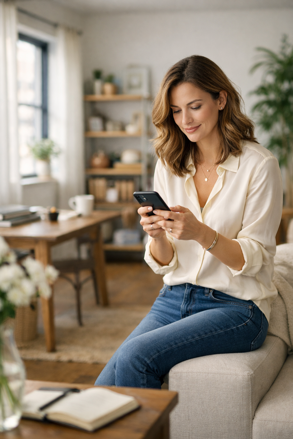 Scène lifestyle illustrant Profil Bumble