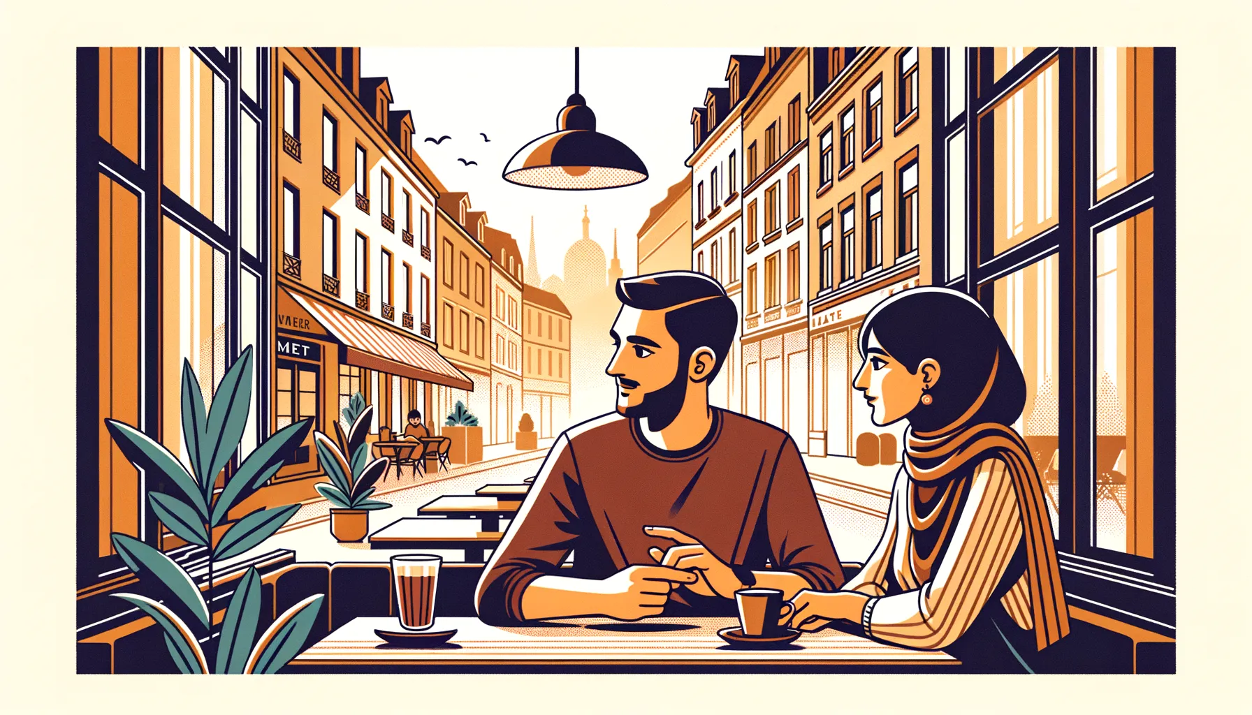 Illustration éditoriale pour réussir un profil Lovoo