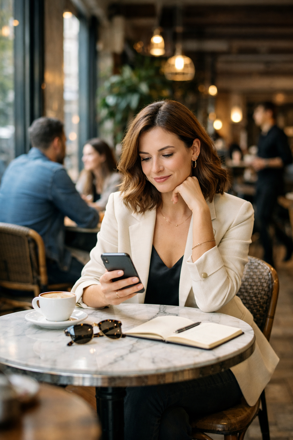 Scène lifestyle illustrant Profil Tinder